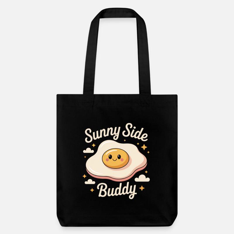 Spiegelei - Sunny Side Buddy - Stanley/Stella recycelter Heavyweight Stoffbeutel - Schwarz