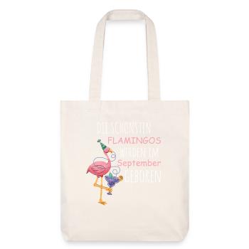 Anniversaire de septembre : Flamant rose disant drôle - Tote bag épais recyclé Stanley/Stella - blanc cassé - Devant
