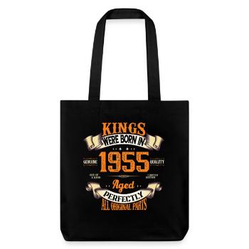 kings born in 1955 - Tote bag épais recyclé Stanley/Stella - noir - Devant