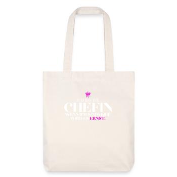 Je suis le patron. Quand je suis silencieux, ça devient sérieux. - Tote bag épais recyclé Stanley/Stella - blanc cassé - Devant