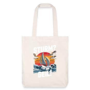 Tempête Vagues de voile excitées Régate du coucher du soleil - Tote bag épais recyclé Stanley/Stella - blanc cassé - Devant