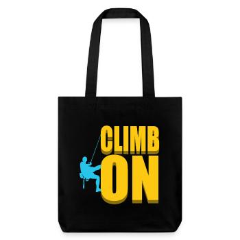 Climb On Rock Climbing Silhouette Sports Design - Stanley/Stella recycelter Heavyweight Stoffbeutel - Schwarz - Vorne