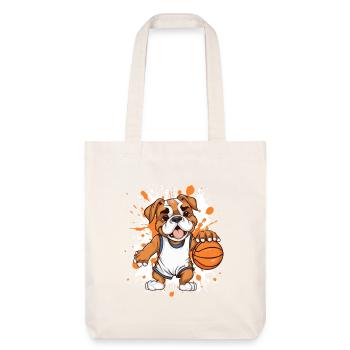 Basketball-Bulldogge im Sprint - Stanley/Stella recycelter Heavyweight Stoffbeutel - Naturweiß - Vorne