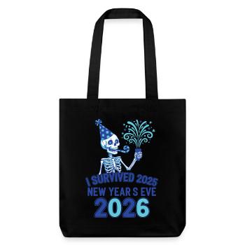Ich habe die Silvesterparty 2025 überlebt - Stanley/Stella recycelter Heavyweight Stoffbeutel - Schwarz - Vorne