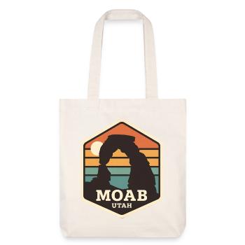 Moab Utah Wüstenbogen Retro Sonnenuntergang - Stanley/Stella recycelter Heavyweight Stoffbeutel - Naturweiß - Vorne