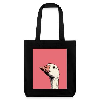 Judgmental Goose Illustration – Funny Animal Art D - Stanley/Stella recycelter Heavyweight Stoffbeutel - Schwarz - Vorne
