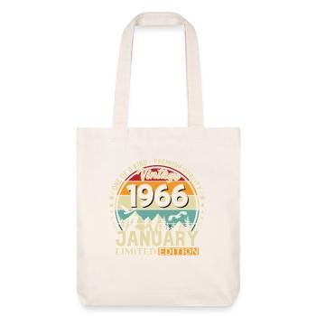 196660e anniversaire Millésime janvier 1966 - Tote bag épais recyclé Stanley/Stella - blanc cassé - Devant