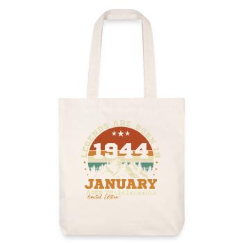 Januar 1944 Vintage-Retro-Geburtstagsgeschenk - Stanley/Stella recycelter Heavyweight Stoffbeutel - Naturweiß - Vorne