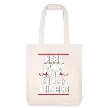 Cardiac Tech Keep Calm And Check The Cath Lab - Stanley/Stella recycelter Heavyweight Stoffbeutel - Naturweiß - Vorne