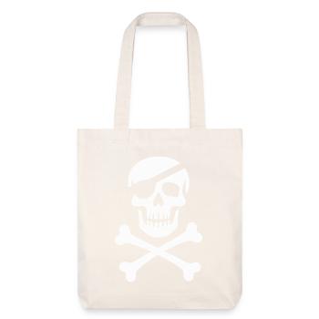 Classic Jolly Roger Pirate Skull - Stanley/Stella Heavyweight Recycled Tote Bag - natural white - Front