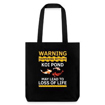 Warning Koi Pond Lover Sarcastic Fish Humor - Stanley/Stella Heavyweight Recycled Tote Bag - black - Front