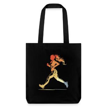 Runner Girl Graphic Vintage - Stanley/Stella Heavyweight Recycled Tote Bag - black - Front
