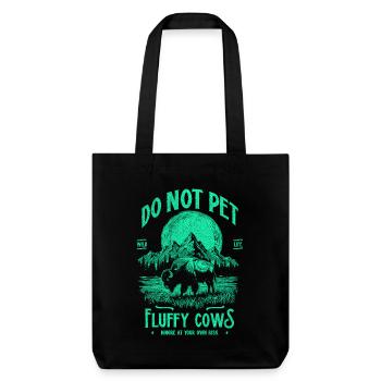 Les bisons vintage ne caressent pas les vaches duveteuses Bizons drôles - Tote bag épais recyclé Stanley/Stella - noir - Devant