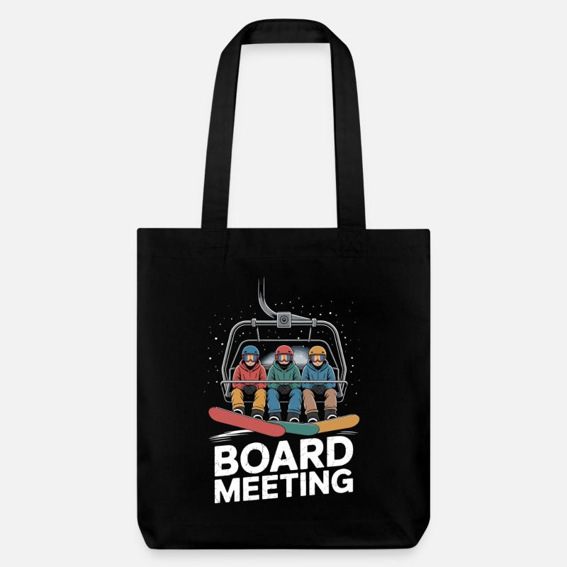 Réunion drôle du conseil d’administration du snowboard - Tote bag épais recyclé Stanley/Stella - noir