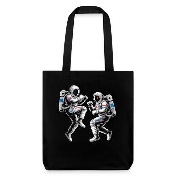 Astronaut duels in retro style - Stanley/Stella Heavyweight Recycled Tote Bag - black - Front