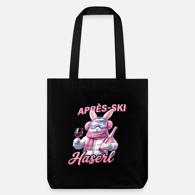 Après-Ski Haserl – Party Bunny Design - Stanley/Stella recycelter Heavyweight Stoffbeutel - Schwarz