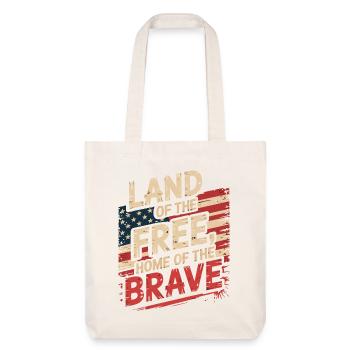 Terre de la Liberté - Drapeau vintage des États-Unis - Tote bag épais recyclé Stanley/Stella - blanc cassé - Devant