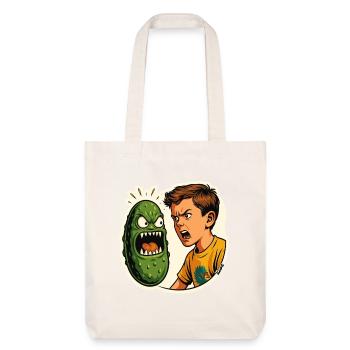 Garçon qui crie sur le concombre avec un visage - Tote bag épais recyclé Stanley/Stella - blanc cassé - Devant