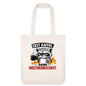 First coffee, then world domination - Stanley/Stella Heavyweight Recycled Tote Bag - natural white - Front