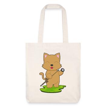 Cat Billiard Cue Sport - Stanley/Stella Heavyweight Recycled Tote Bag - natural white - Front