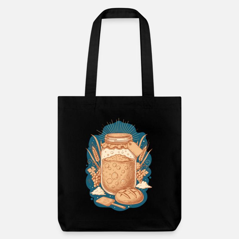 Sauerteigbrot Backbäcker Sauerteigstarter - Stanley/Stella recycelter Heavyweight Stoffbeutel - Schwarz