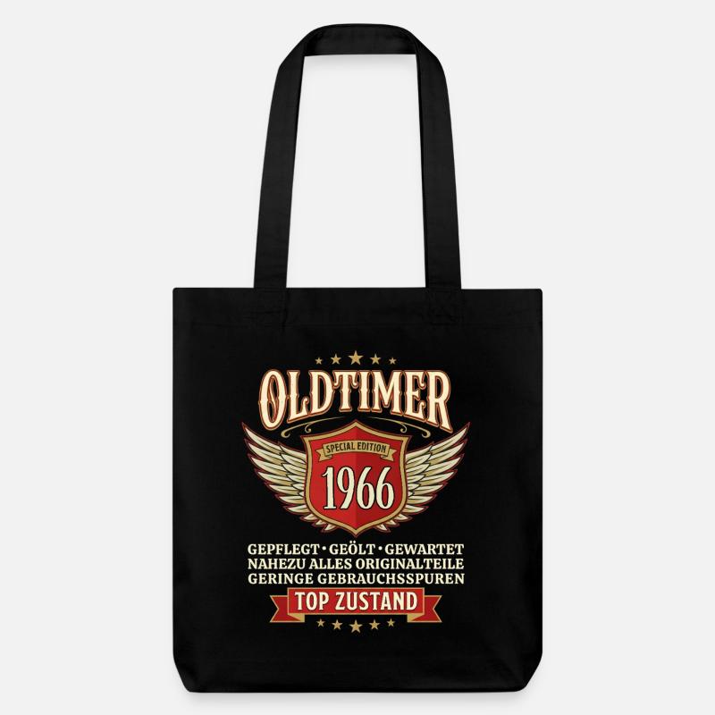 Oldtimer Jahrgang 1966 Geburtstag Top Zustand - Stanley/Stella recycelter Heavyweight Stoffbeutel - Schwarz
