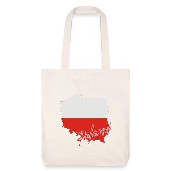 Poland flag map, I love Poland - Stanley/Stella Heavyweight Recycled Tote Bag - natural white - Front