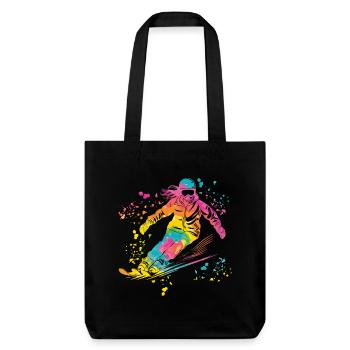 Alpine skiing Winter sports Nordic skiing - Stanley/Stella Heavyweight Recycled Tote Bag - black - Front