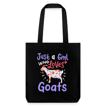 Just a Girl Who Loves Goats - Stanley/Stella Heavyweight Recycled Tote Bag - black - Front
