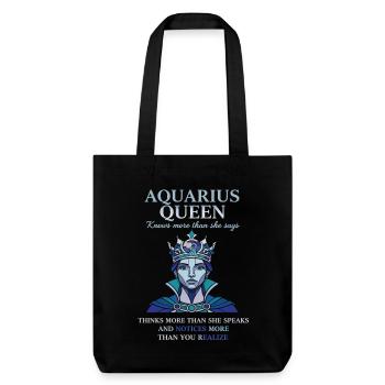 Aquarius Queen Sternzeichen Wassermann - Stanley/Stella recycelter Heavyweight Stoffbeutel - Schwarz - Vorne