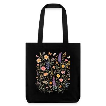 Wildflowers Flowers Flowers Natural Botanical Garden - Stanley/Stella Heavyweight Recycled Tote Bag - black - Front