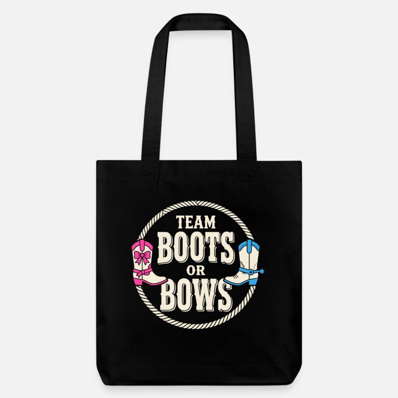Team Boots Or Bows Western Reveal Design - Stanley/Stella recycelter Heavyweight Stoffbeutel - Schwarz