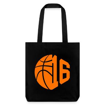 NUMMER 16 BASKETBALL 16. GEBURTSTAG - Stanley/Stella recycelter Heavyweight Stoffbeutel - Schwarz - Vorne