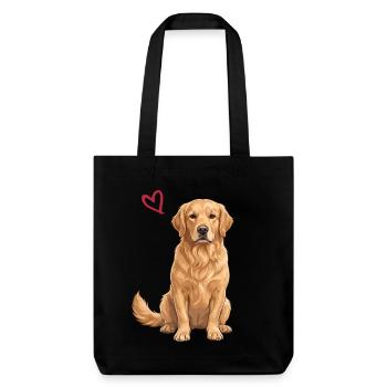 Golden retriever - Tote bag épais recyclé Stanley/Stella - noir - Devant