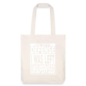 Left Unsupervised Defense Tee - Stanley/Stella Heavyweight Recycled Tote Bag - natural white - Front