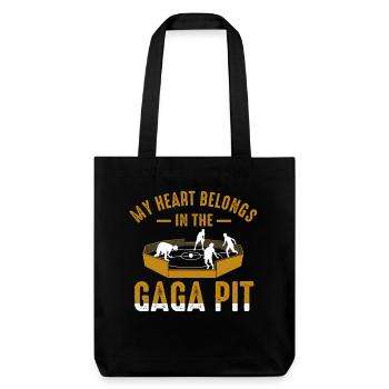 Mein Herz gehört in die Gaga-Grube - Stanley/Stella recycelter Heavyweight Stoffbeutel - Schwarz - Vorne