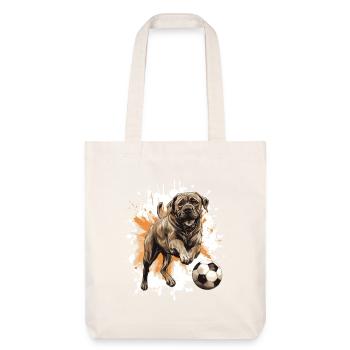 Mastiff Hund Fussball Team - Stanley/Stella recycelter Heavyweight Stoffbeutel - Naturweiß - Vorne