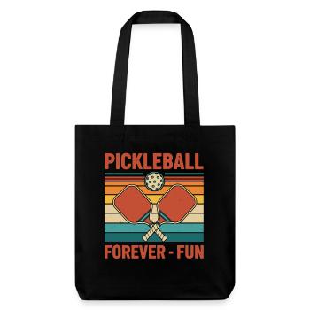 Pickleball-lustiger Spieler liebt Gurkenball - Stanley/Stella recycelter Heavyweight Stoffbeutel - Schwarz - Vorne