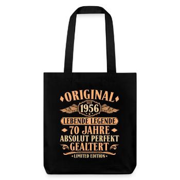 Original 1956 Vintage 70th Birthday Gift - Stanley/Stella Heavyweight Recycled Tote Bag - black - Front