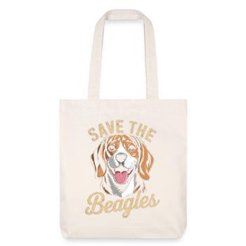 Save the Beagles Dog Porträt-Tee - Stanley/Stella recycelter Heavyweight Stoffbeutel - Naturweiß - Vorne