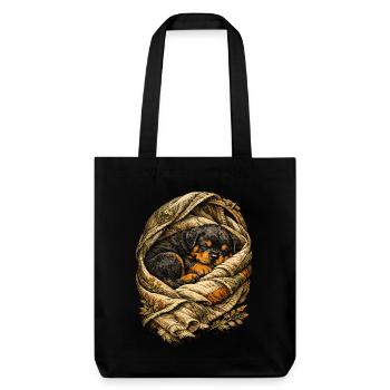 Rottweiler puppy dog - Stanley/Stella Heavyweight Recycled Tote Bag - black - Front