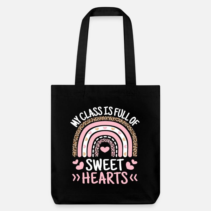 Classe Léopard arc-en-ciel Sweet Hearts - Tote bag épais recyclé Stanley/Stella - noir