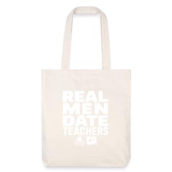 Les vrais hommes sortent avec des professeurs - Tote bag épais recyclé Stanley/Stella - blanc cassé - Devant