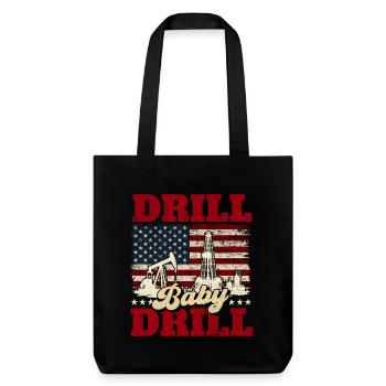 Drill Baby Bohrer Ölfeldarbeiter - Stanley/Stella recycelter Heavyweight Stoffbeutel - Schwarz - Vorne