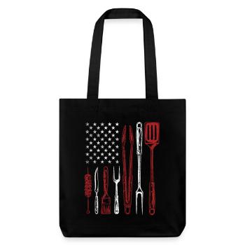 Outils de barbecue Grill US Flag Pitmaster - Tote bag épais recyclé Stanley/Stella - noir - Devant
