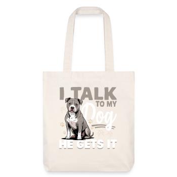 Pitbull Terrier Pittie Dog Breed - Stanley/Stella Heavyweight Recycled Tote Bag - natural white - Front