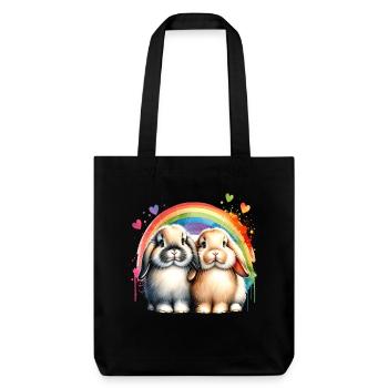 Dwarf Ram Rabbit Gift - Stanley/Stella Heavyweight Recycled Tote Bag - black - Front