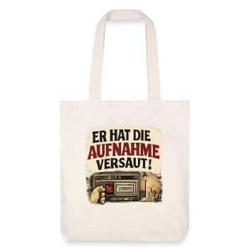  Er Hat Die Aufnahme Versaut Lustiger Retro - Stanley/Stella recycelter Heavyweight Stoffbeutel - Naturweiß - Vorne