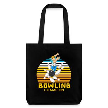 Champion de bowling Man Cadeau sportif rétro vintage - Tote bag épais recyclé Stanley/Stella - noir - Devant