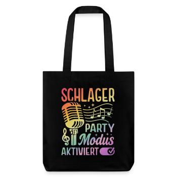 Schlager Party Schlagermusik Tanzparty Musik - Stanley/Stella recycelter Heavyweight Stoffbeutel - Schwarz - Vorne